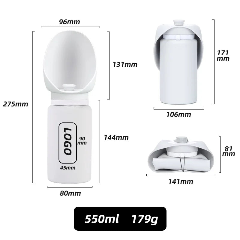 HydroPane™ Portable Dog Water Bottle — Leak-Proof Foldable Travel Dispenser