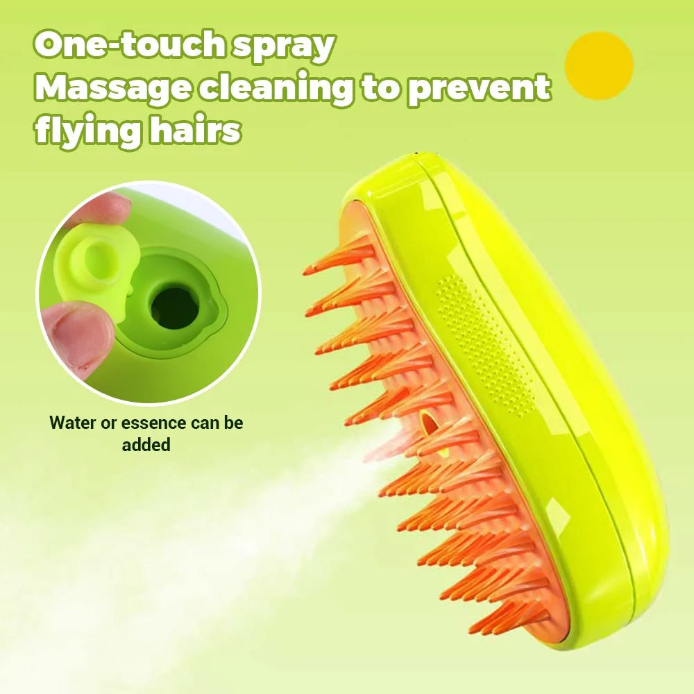 SteamGroom™ 3-in-1 Pet Steam Brush — Groom, Massage & Shine
