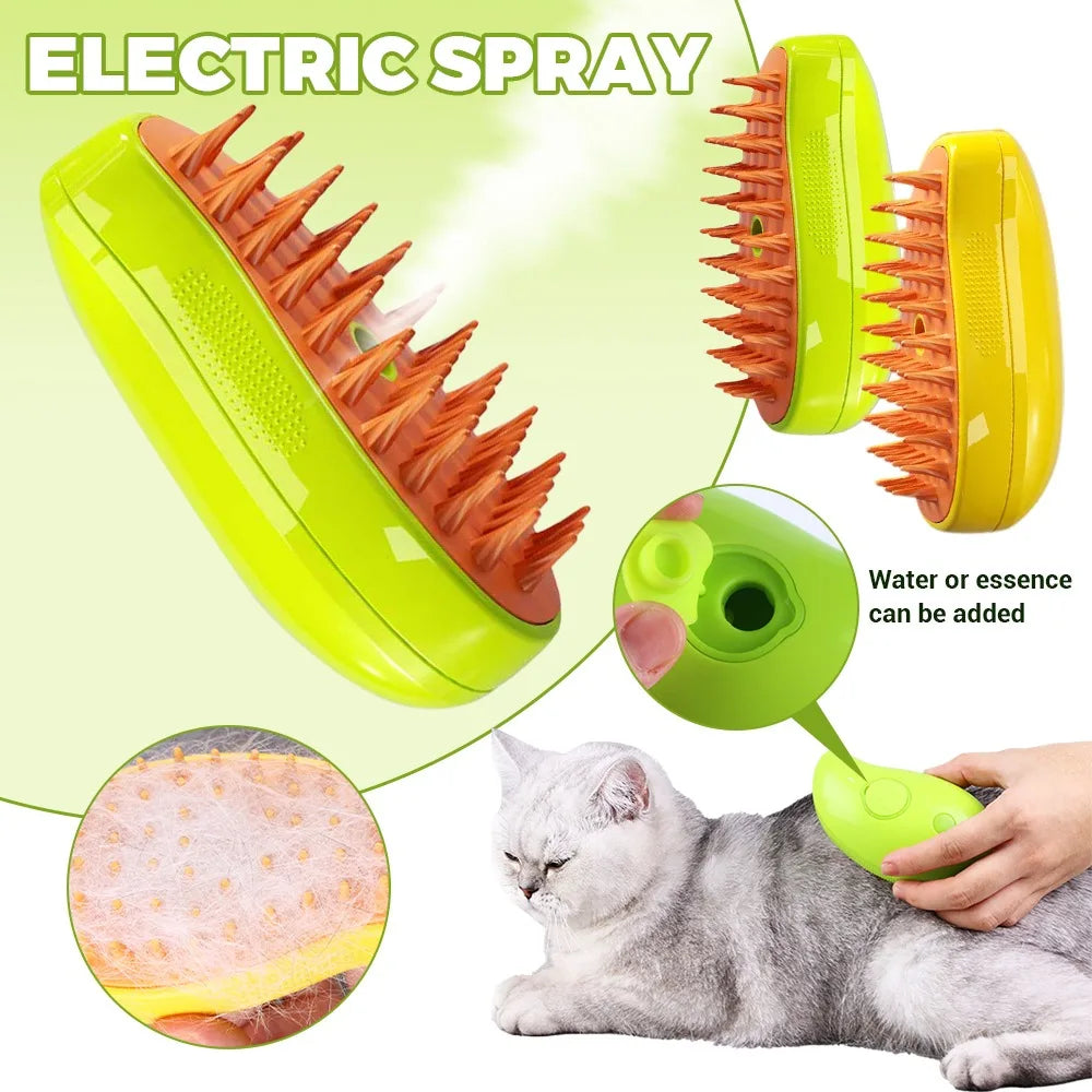 SteamGroom™ 3-in-1 Pet Steam Brush — Groom, Massage & Shine